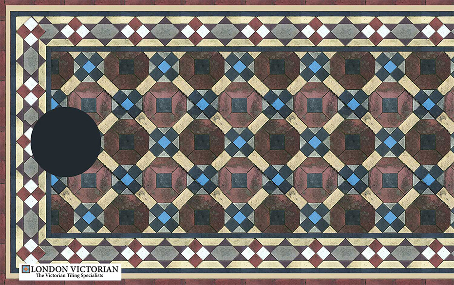 Octagon mosaic tile design