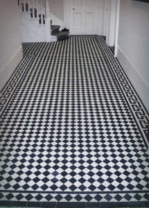 restoration of a Victorian interior -black-and-white tiles
